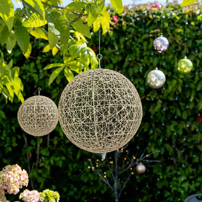 18" Champagne Glitter Ball Cage