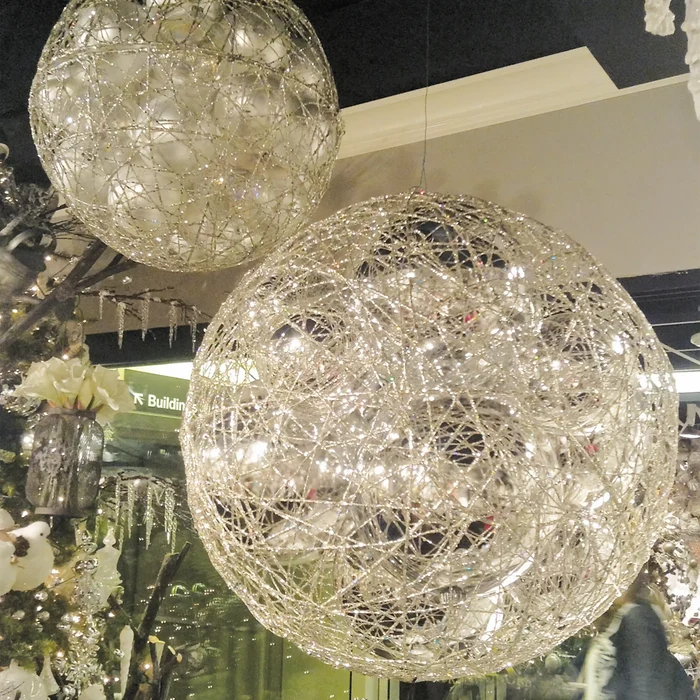 18" Champagne Glitter Ball Cage