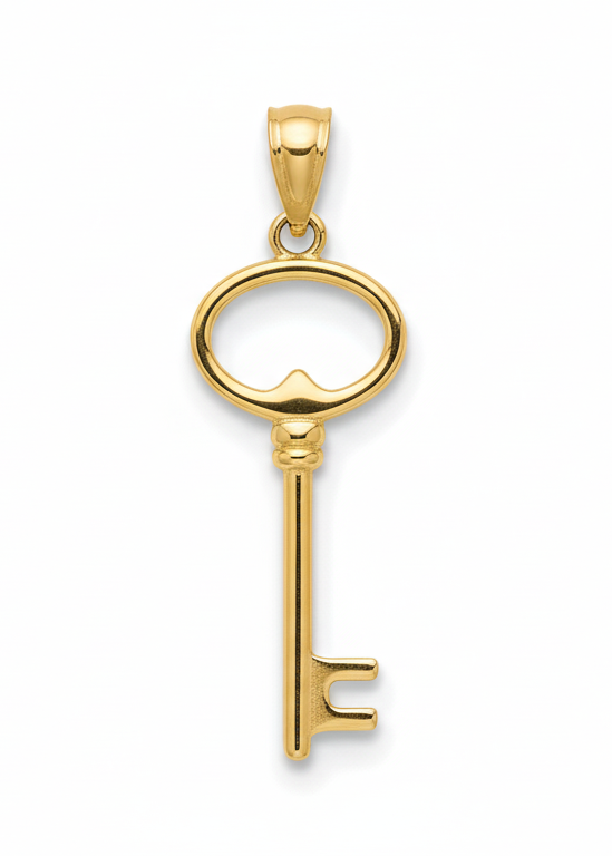 18k Gold Vita Key Pendant