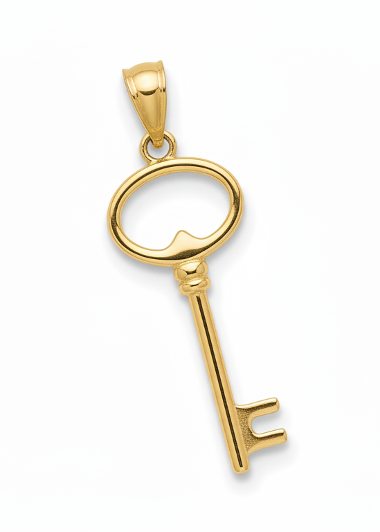 18k Gold Vita Key Pendant