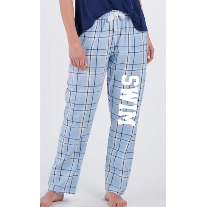 2025 Haley Flannel Swim Pants sky blue plaid