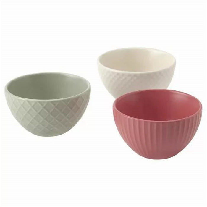 3 Piece Nut and Snack Bowl Set in Mixed Colours for Guests