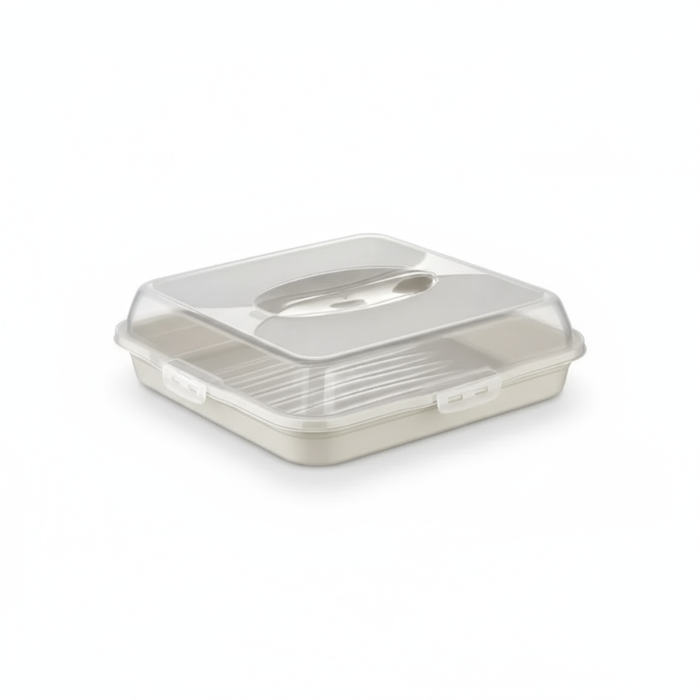Dunya container BPA-free plastic beige front view