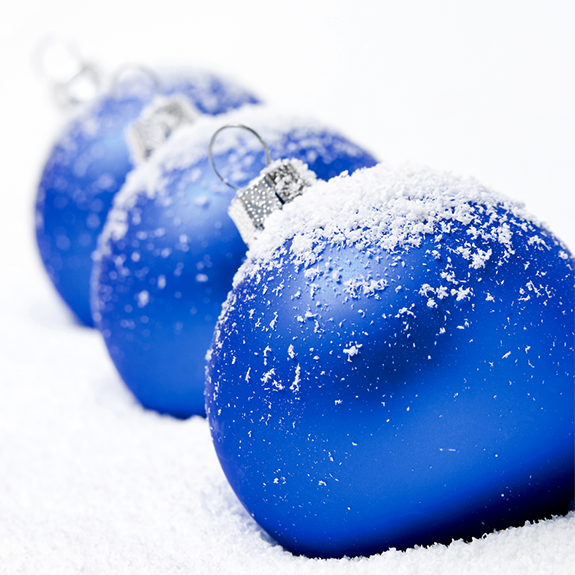 Dekra-Lite 3/8" Polyester Scatter Flakes on Blue Ornaments