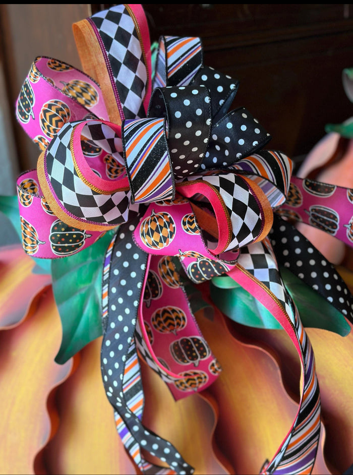 Black White Polk Dot, Pink Pumpkin, Harlequin