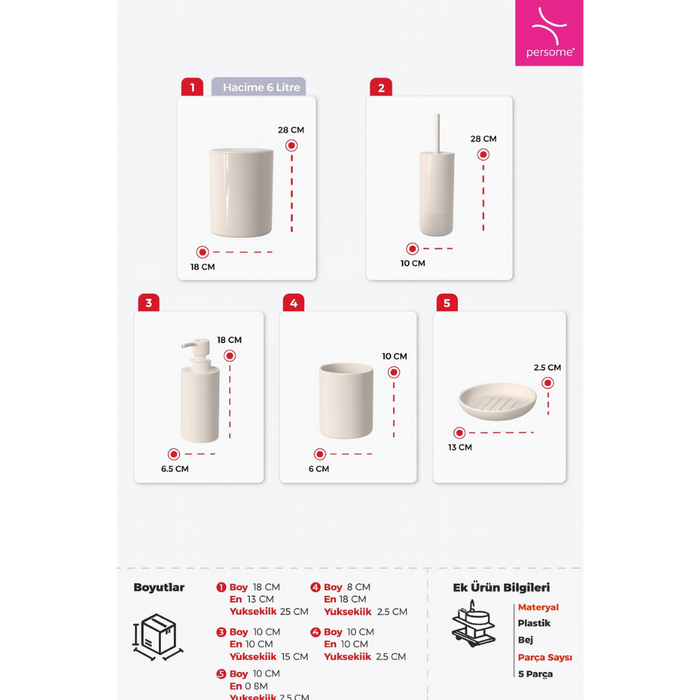 Primanova bathroom set 6 liter close-up detail