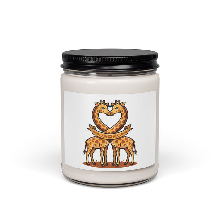9oz Scented Soy Candle — Giraffe Love Illustration (Heart Neck)