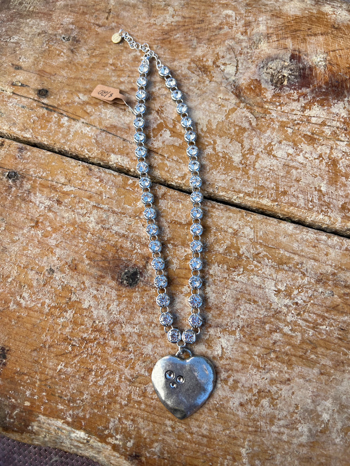 16” silver plated necklace