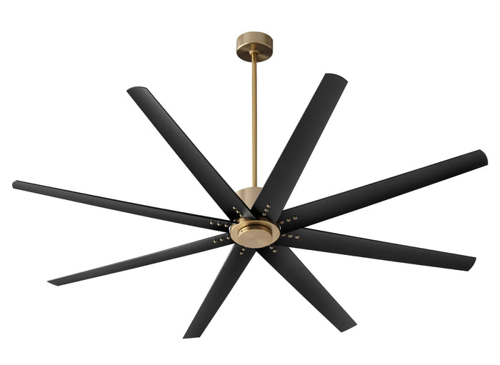 Aged Brass and Black Fleet Ceiling Fan - 72” or 56” DAMP Rated Fan Indoor or Outdoor