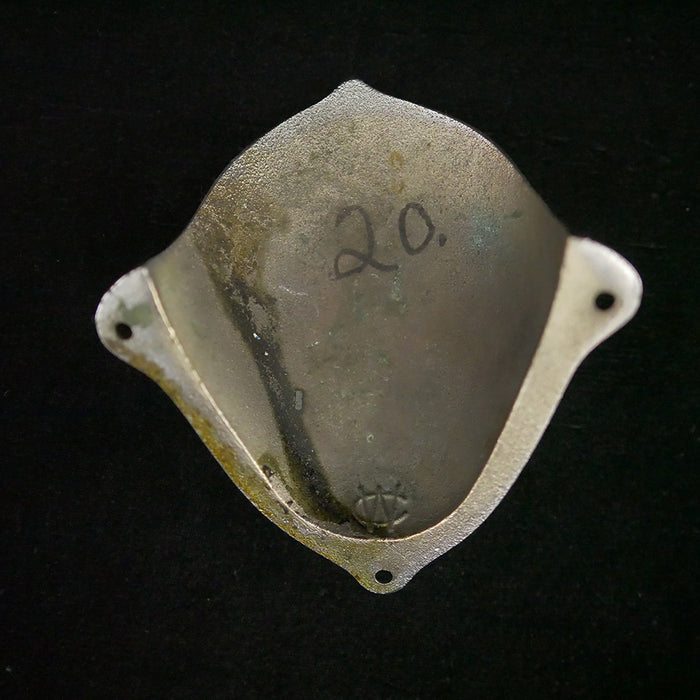 Bottom of 5-inch polished chrome Wilcox Crittenden ventilator.