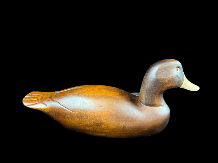 AMA Hand Carved Wooden Duck with Brass Beak