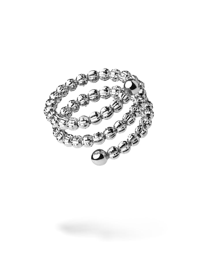 Anello Crystal Molla in argento placcato rodio