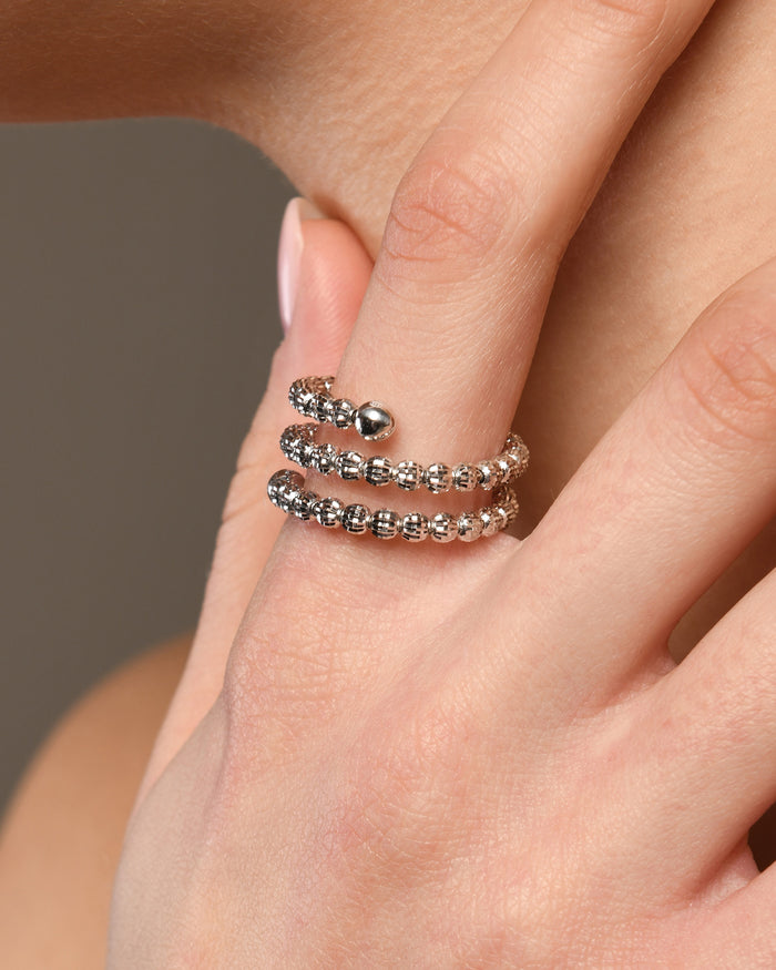 Anello Crystal Molla in argento placcato rodio