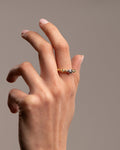 Anello Crystal 2 elementi in argento placcato oro giallo