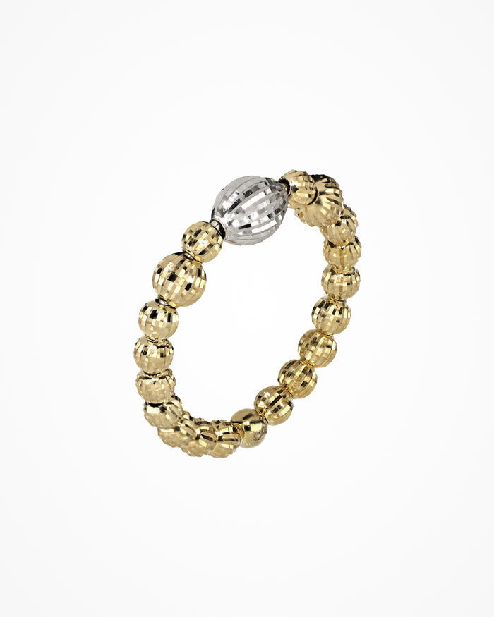 Anello Crystal 2 elementi in argento placcato oro giallo e rodio