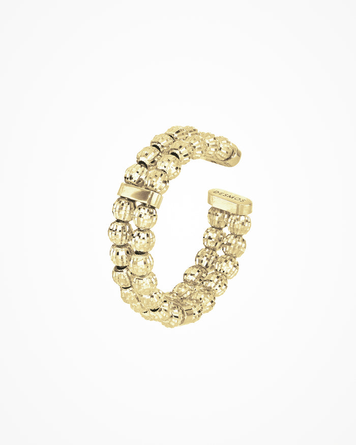 Anello in argento Crystal a 2 file placcato oro giallo