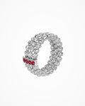 Anello Crystal Color in argento con zirconi rossi