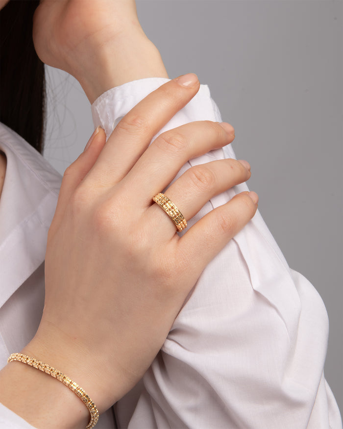 Anello Infinity World in argento placcato oro giallo