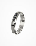 Anello Miami Sun in argento gun metal con zirconi neri