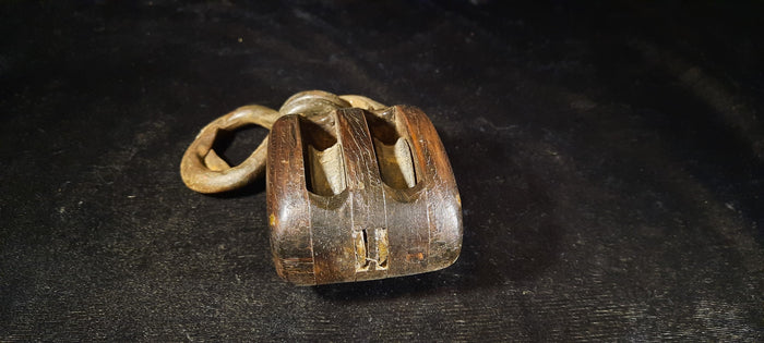 Antique Block, Double Sheave - Annapolis Maritime Antiques