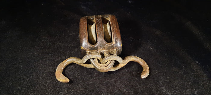 Antique Block, Double Sheave - Annapolis Maritime Antiques