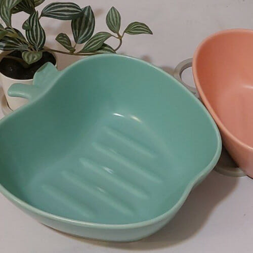 porcelain casserole contents and components flat lay