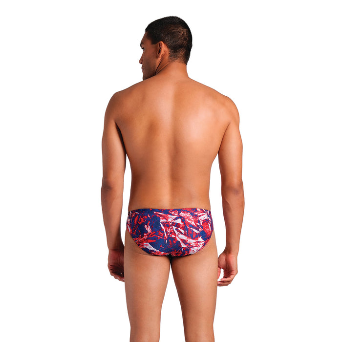 Arena Crackle Swim Brief navy red white back