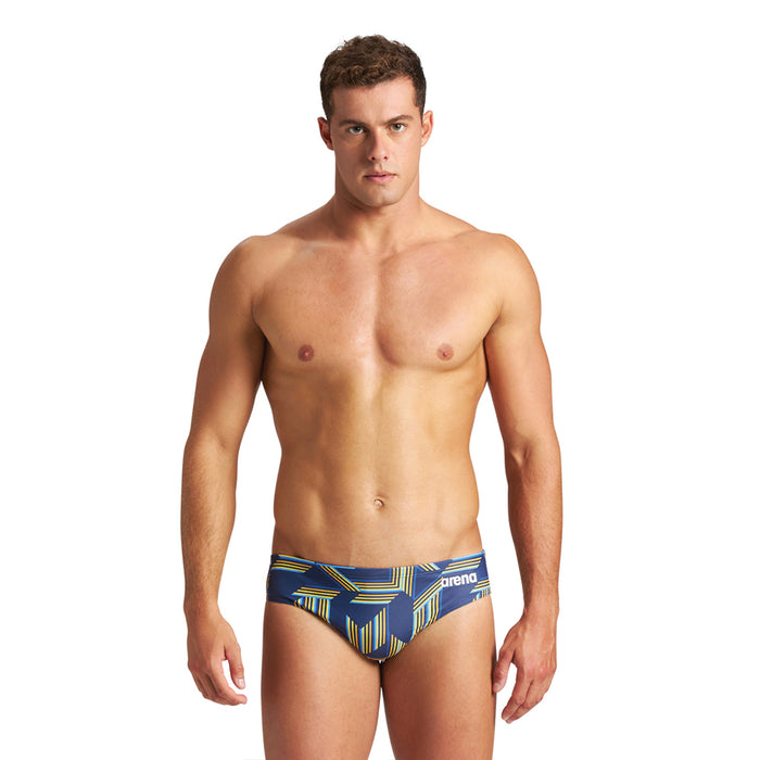 Arena MaxLife Puzzled Brief navy yellow