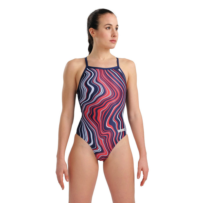 Arena MaxLifeECO Marbled Light Drop Back red navy