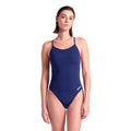 Arena Navy White Solid Lace Back front
