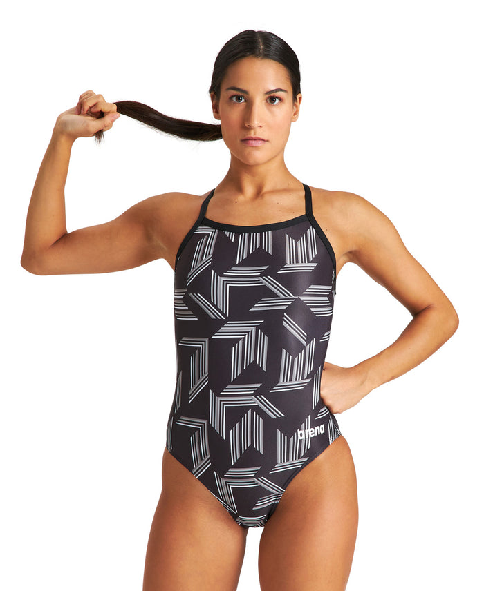 Arena Puzzled Light Drop Back - Black