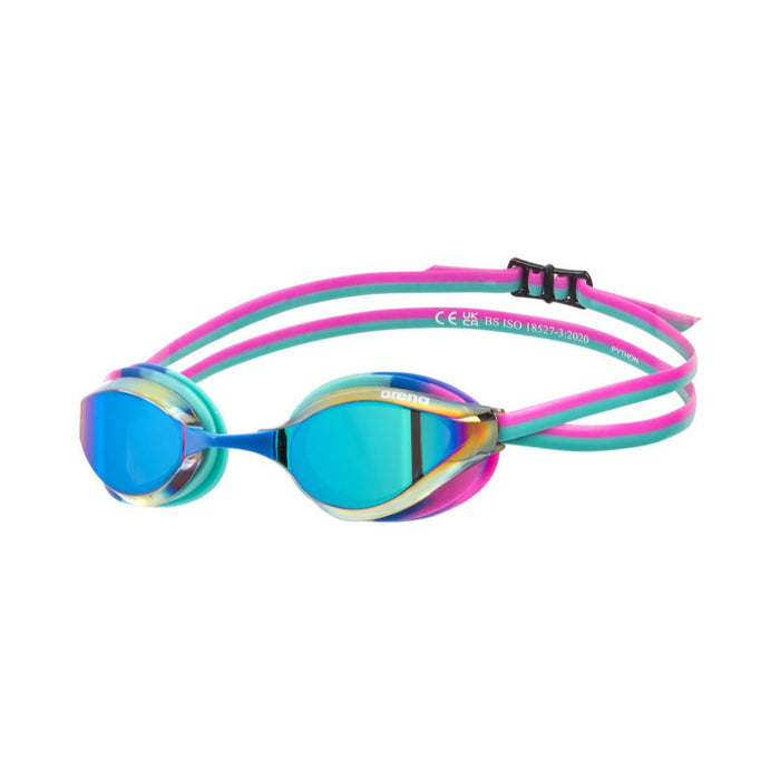 Arena Python Mirrored Goggle turquoise fuchsia
