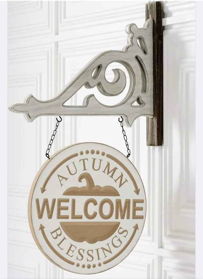 Arrow Replacement Welcome Autumn Blessings Hanging Sign, Porch Sign, Farmhouse Style