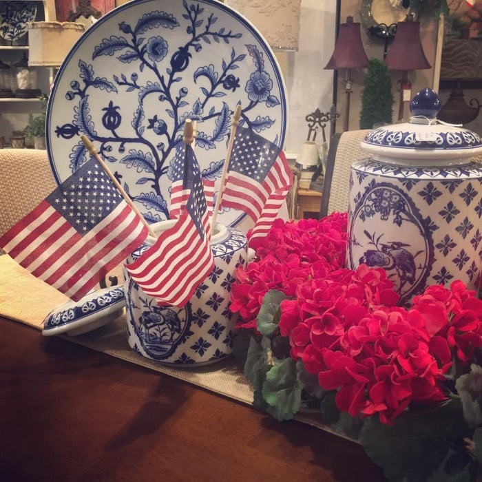 Asst. Blue & White Porcelain Canisters