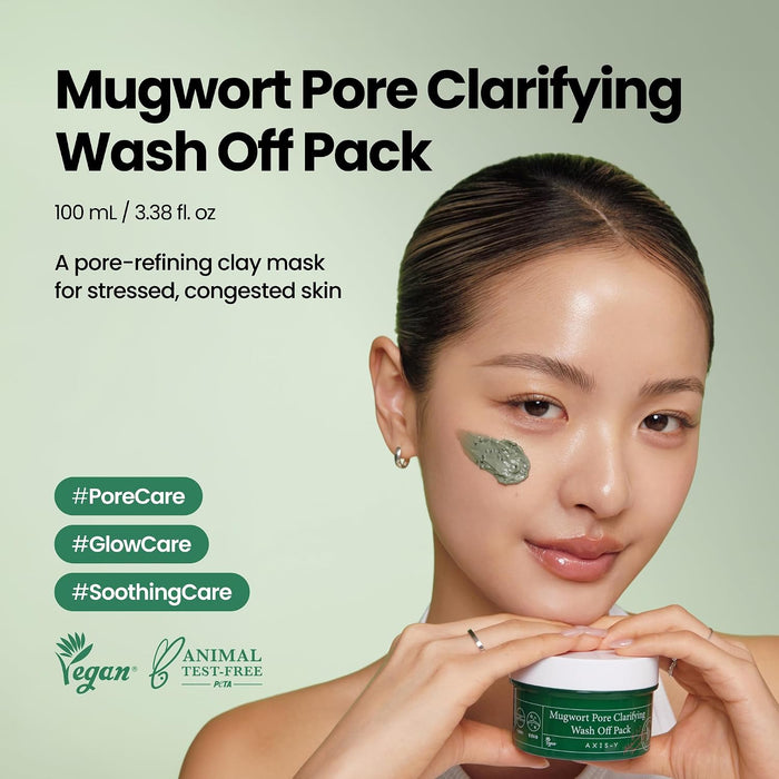 AXIS-Y Mugwort Wash Off Pack 100ml | Calming Clay Mask for Sensitive Skin
