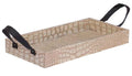 Beige Faux Leather Tray