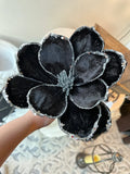 Black Glam Velvet and Silver Magnolia Pack of 3