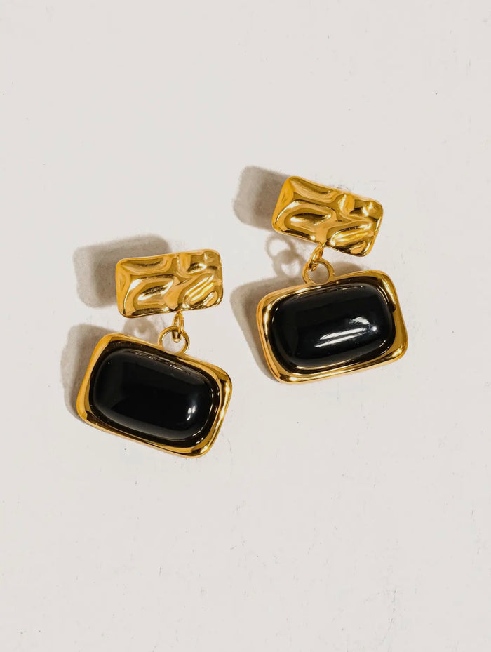 Black Square Dangle Earrings