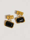 Black Square Dangle Earrings