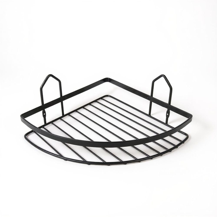 Primanova bathroom shelf Stainless steel 1 Tier front view