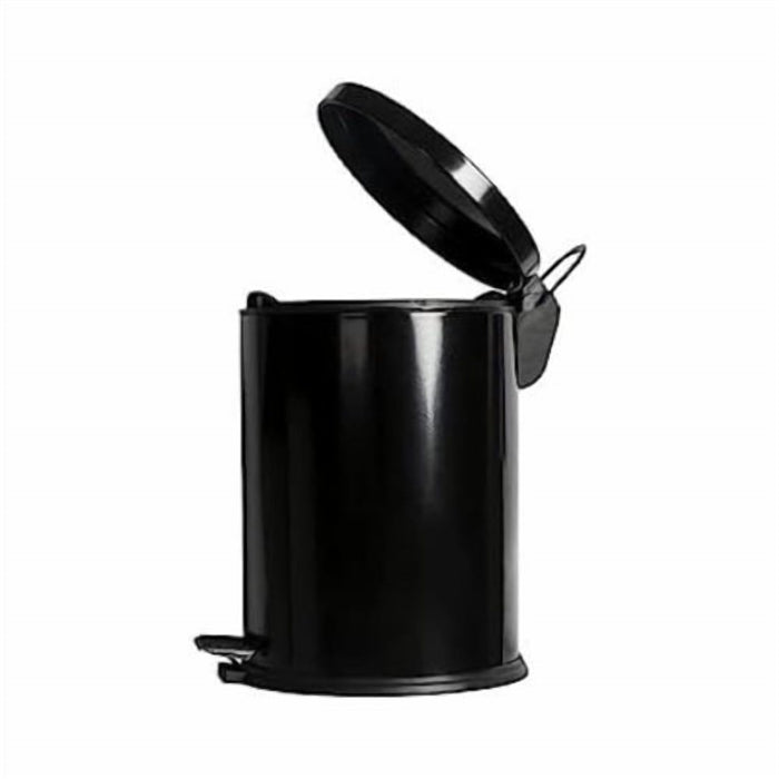 Black Steel Pedal Bin with Removable Inner Plastic Bucket