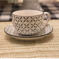 Black & White Tea Cup and Saucer
