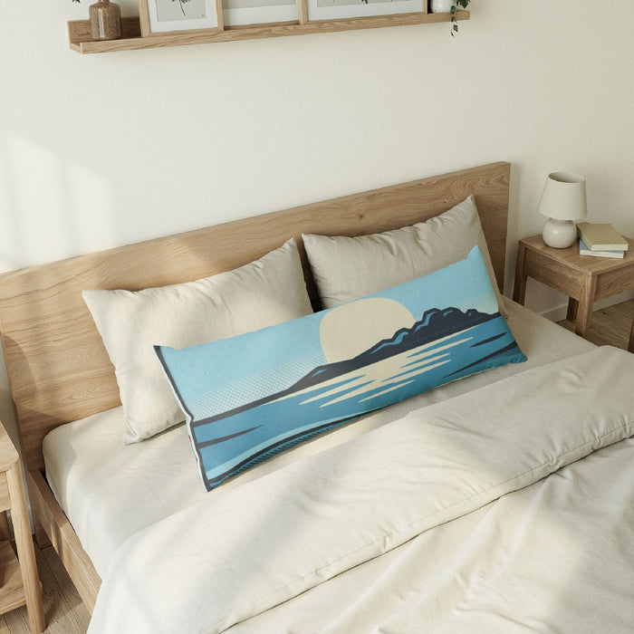 Body Pillow — Tranquil Seascape Moonrise Lumbar Pillow