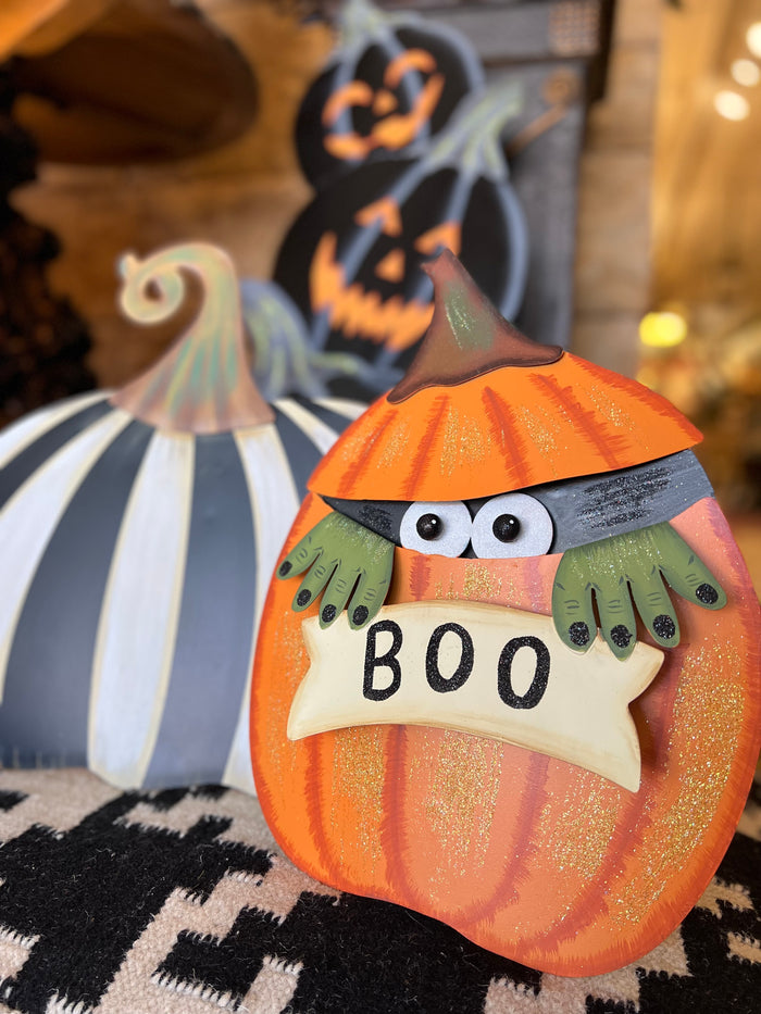Boo Metal Pumpkin with Creeper