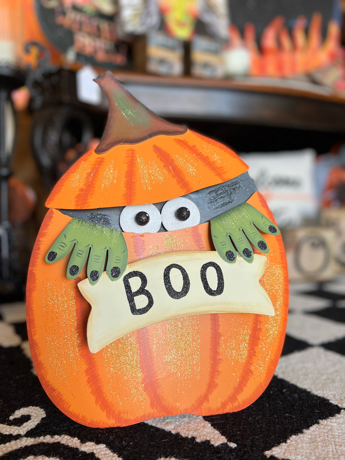 Boo Metal Pumpkin with Creeper