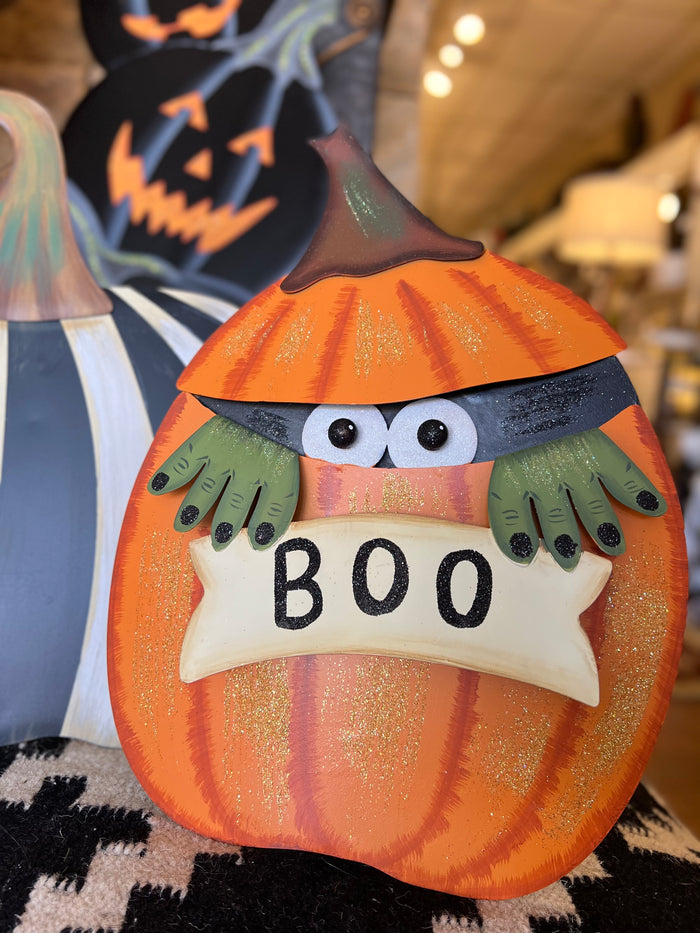 Boo Metal Pumpkin with Creeper