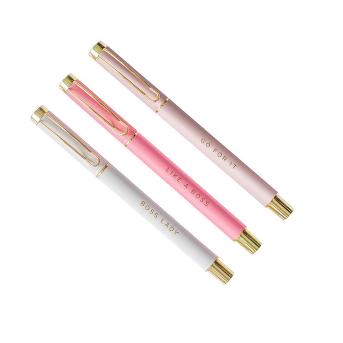 "Boss Lady" Metal Pen Set - 3pk