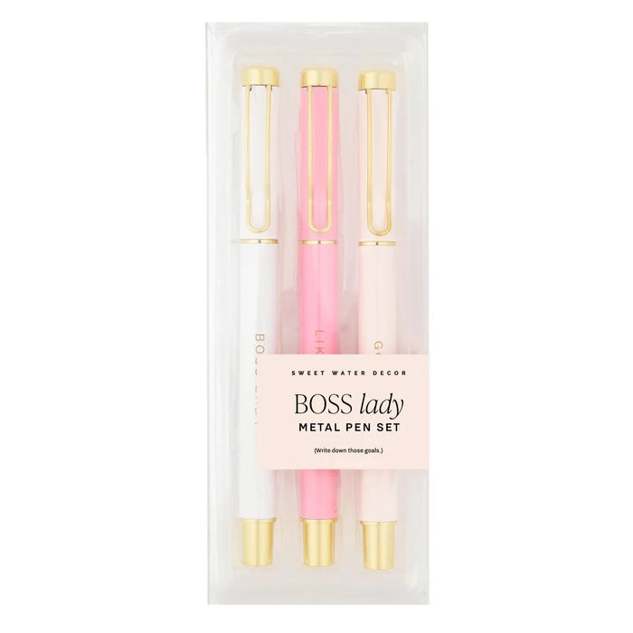 "Boss Lady" Metal Pen Set - 3pk