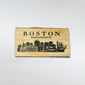 Boston Skyline Live Edge Wood Souvenir Magnet