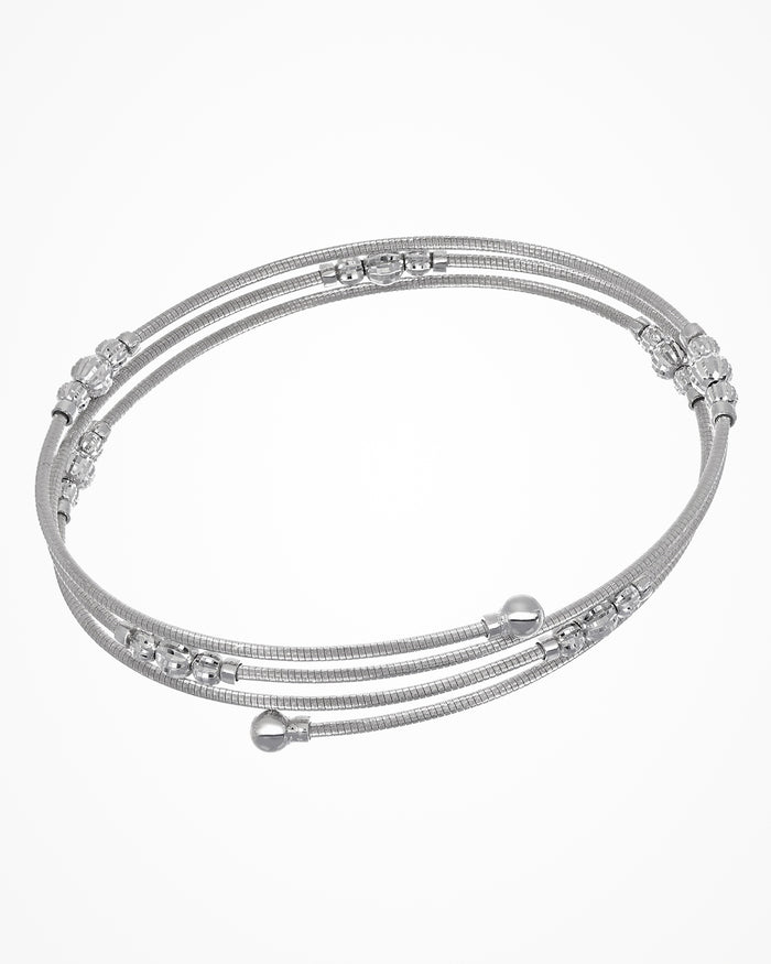 Bracciale in argento Crystal Flexi placcato rodio